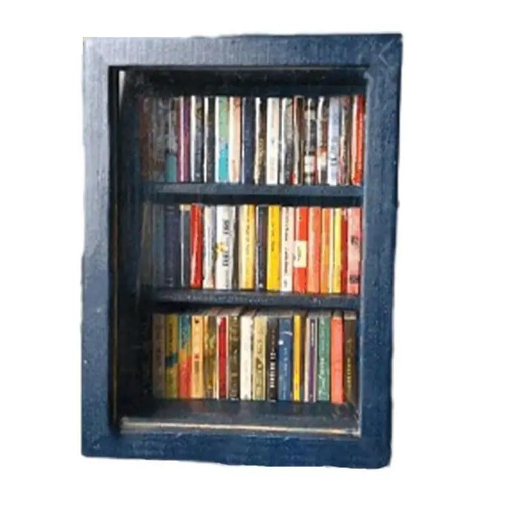 ROBMNE Miniature Bookshelf Pocket Anxiety Bookshelf Wooden Tiny Book Library Stress Reliever Bookshelf Tabletop