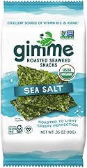 Gimme Seaweed Organic Premium Roasted Seaweed Snacks, Sea Salt, 10g Sharing Pack (Single) Keto, Vegan, Gluten-Free, Great Sou