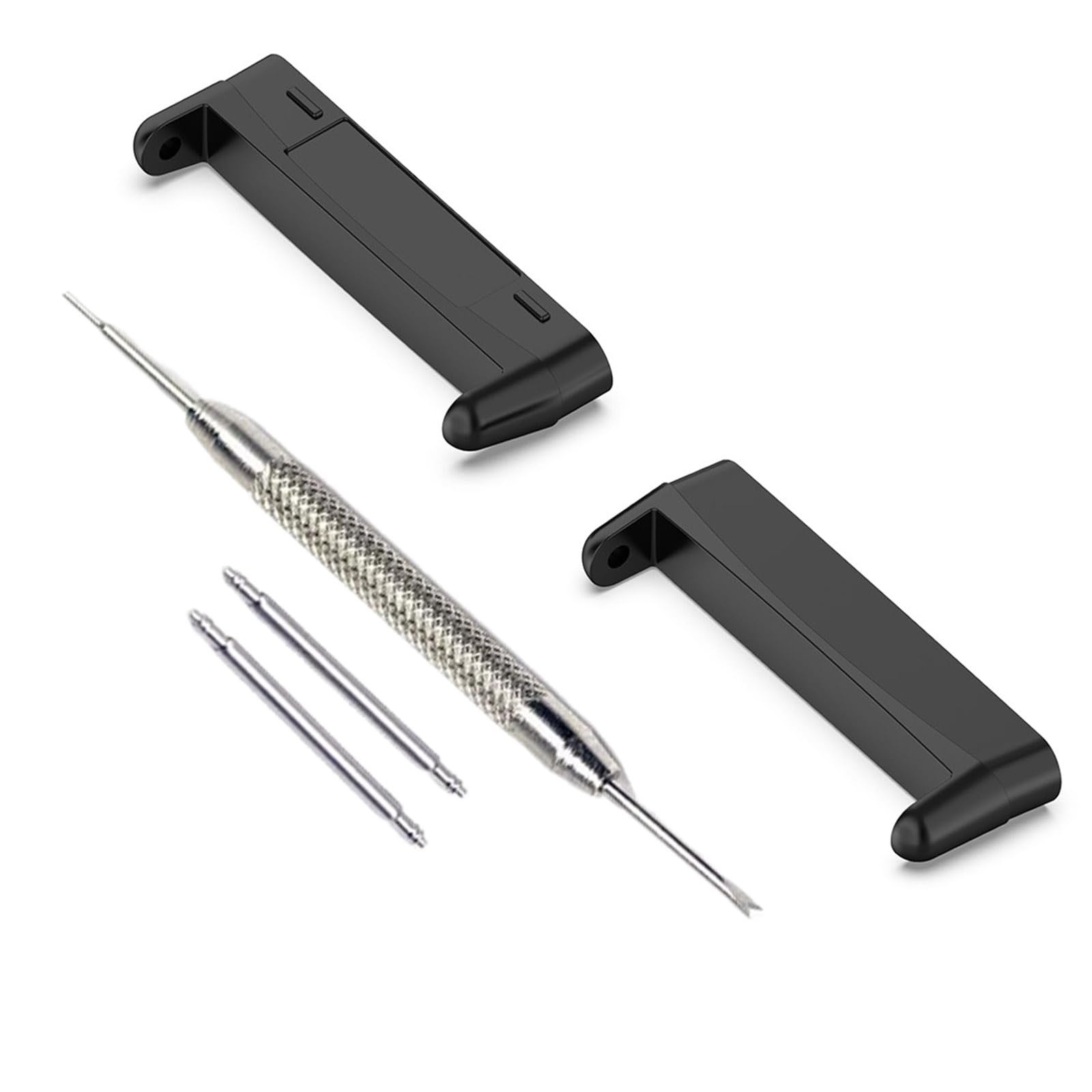 Miimall [2 Pack] Compatible with Fitbit Versa 4/Versa 3/Sense 2/Sense Watch Strap Connector, Replacement Stainless Steel Adapter Lightweight Secure Watch Connection Adapter for Fitbit Versa 4-Black