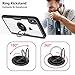Vofolen Clear Armor for iPhone Xs Max Case Ring Holder Kickstand 360 Rotational Clip Holster Flexible Rubber Bumper Slim Transparent Hard Protective Back Cover for iPhone Xs Max 10S Max (Black)