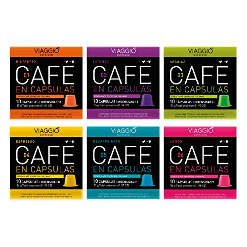Viaggio Espresso Kaffeekapseln kompatibel mit Nespresso-Maschinen Klassische Auswahl (60 Kapseln)