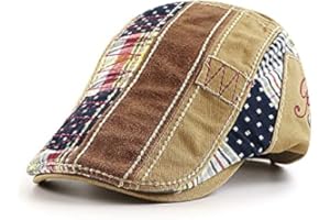 MECOCO Men Beret Hat Cotton Buckle Adjustable Newsboy Hats Cabbie Gatsby Cap