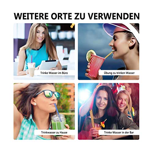 Bubble Tea Strohhalme,Strohhalm Edelstahl Wiederverwendbar,5 Stück Set 12mm Extra Breite Trinkhalme mit 1… – Bild 8