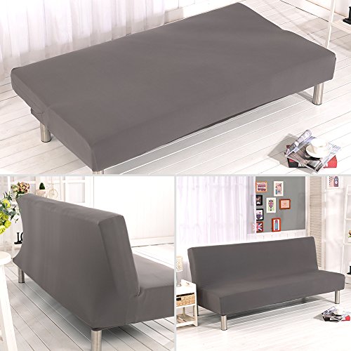 Aisaving Solid Color Sofa Bed Protector Cover Without Armrest Polyester Spandex 3 Seater Elastic Folding Sofa Cover Without Armrest 80 x 50 Inches
