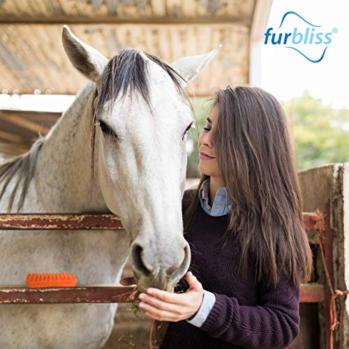 Furbliss Equine Horse Tack/Horse Brush Deshedding Massaging Grooming