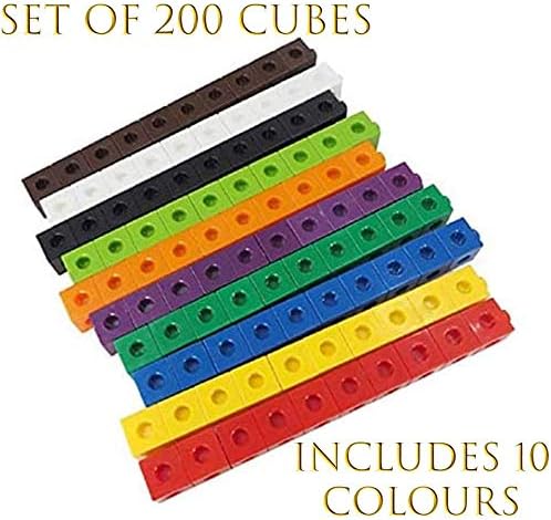 Little Ladder Toys, 2cm Counting Blocks x200-10 Colour Number Blocks Toys for Kids, Counting Math Link Cubes Numberblocks - Image 5