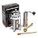 Luspan 32oz French Press Coffee Makers with Stainless Steel Manual Coffee Grinder,Free Bonus Spare Burr Lock & Cleaning Brush