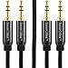 SecurOMax Aux Cable (3.5mm, Male to Male) with Shielded Cord, 3.3 Feet, 2 Pack