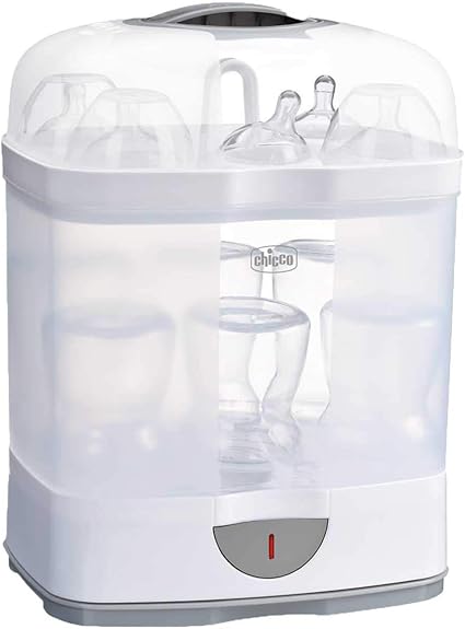 Chicco Sterilisateur 2 En 1 Sterilisateur A Vapeur Naturelle Reglable Pour Biberons Avec 2 Configurations Rapide Et Facile A Utiliser Jusqu A 6 Biberons De 330 Ml Blanc Amazon Fr Bebes Puericulture