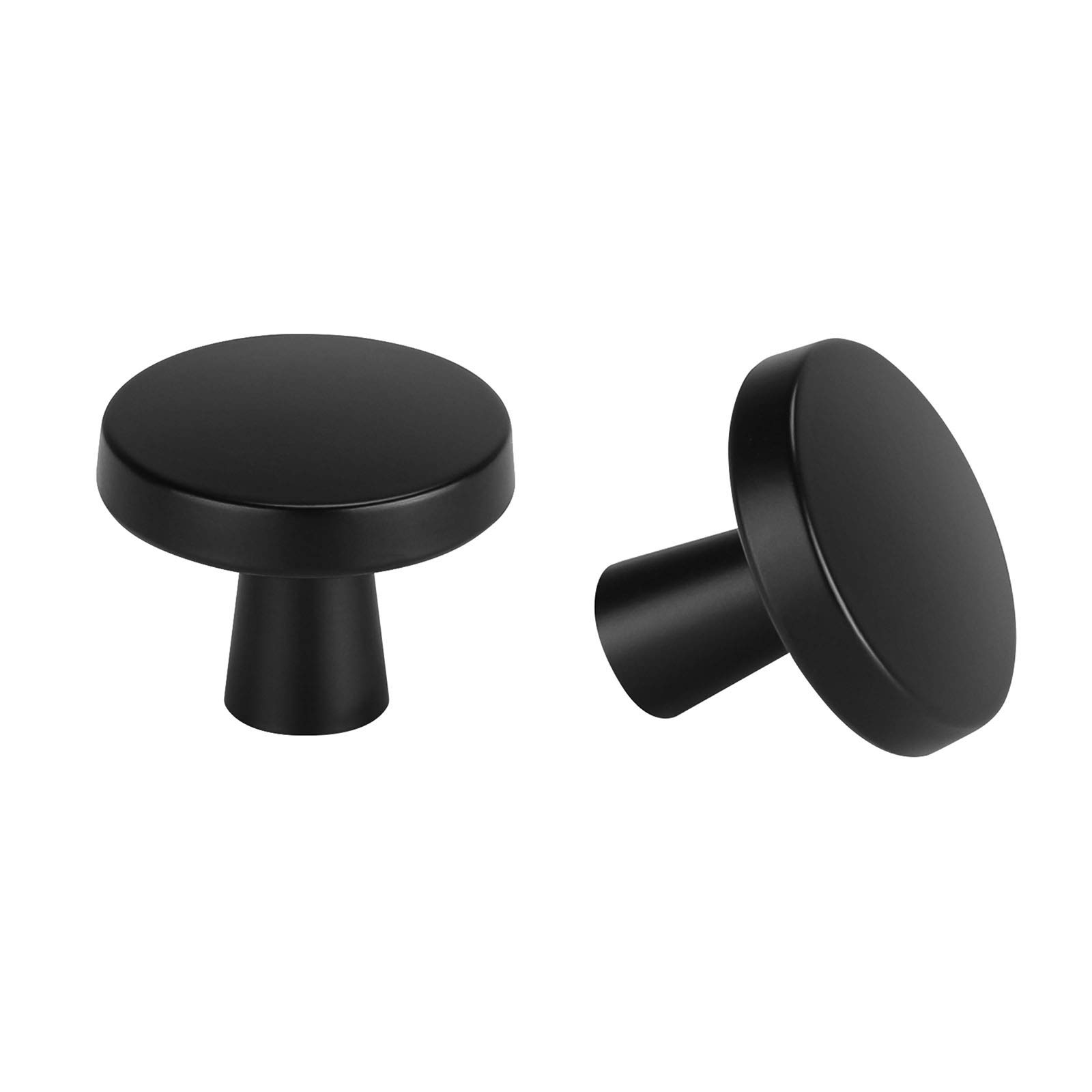 LONTAN Mushroom Door Knobs - 20 Pack Stainless Steel Black Drawer Knobs for Kitchen, Cabinet, Round Cupboard, LS5310BK
