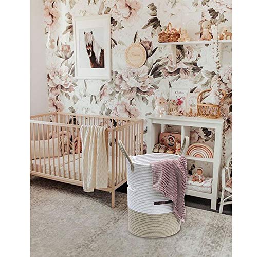 Co Storage Functional Basket Tall Storage Basket Cotton Rope Basket for Laundry and Toys 18X12 inches