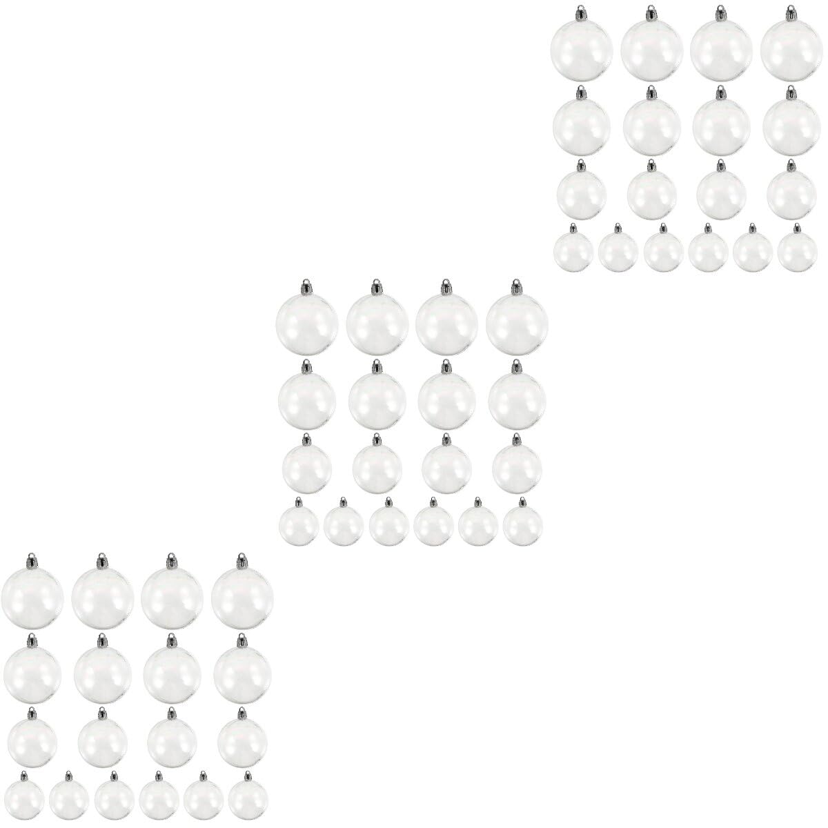 Toddmomy 54 Pcs Iridescent Christmas Balls Diy Clear Christmas Ball Ornaments Craft for Holiday Party Tree Decor(mixed Style)