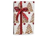 Elegant HOLLY BERRY TREES Christmas Holiday Gift Wrap Paper - 16 Foot Roll