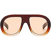 mincl Popular Fashion Pilot Sunglasses Women Retro Chunky Designer Men Punk Gradient Shades UV400 Oversized Sun Glasses