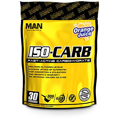 MAN Sports Iso-Carb Fast-Digesting Carbohydrate Powder Post Workout Supplement, Orange Juice, 1080 Gram