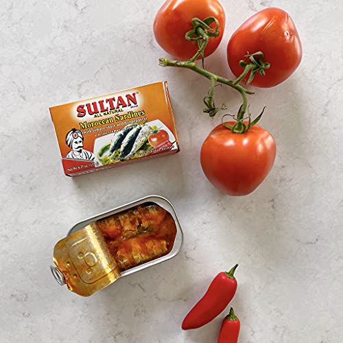 Sultan Moroccan Season Sardines in Tomato Sauce, 100 AllNatural, High