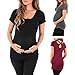 3 Pack Women's Side Ruched Cross Back Maternity Tunic Top by Mother Bee - Made in USA