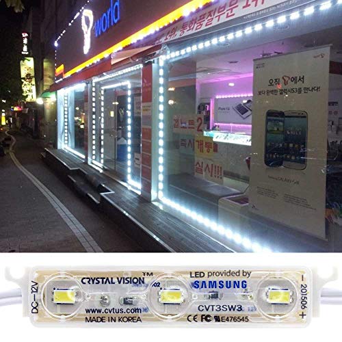 Crystal Vision Genuine Samsung Plug and Play Super Bright StoreFront LED 50ft 120W (White) Made in Korea