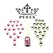 PUEEN 3D Nail Charms Wheel of 24pcs Resin & Alloy Rhinestones Nail Art Decoration Bow Flower DIY for Nails & Cell Phones-BH000348