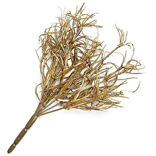 Factory Direct Craft Sparkling Gold Metallic Artificial Grass Spray for Indoor Decor