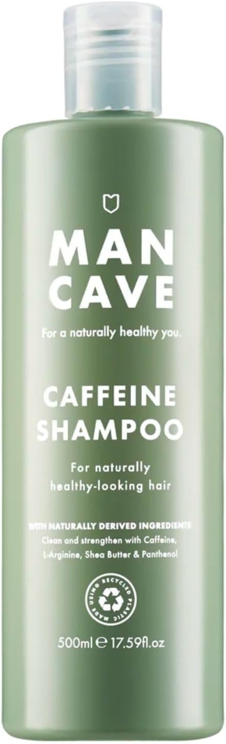ManCave Caffeine Shampoo for Men 500ml Sulphate Free Vegan Cruelty Free