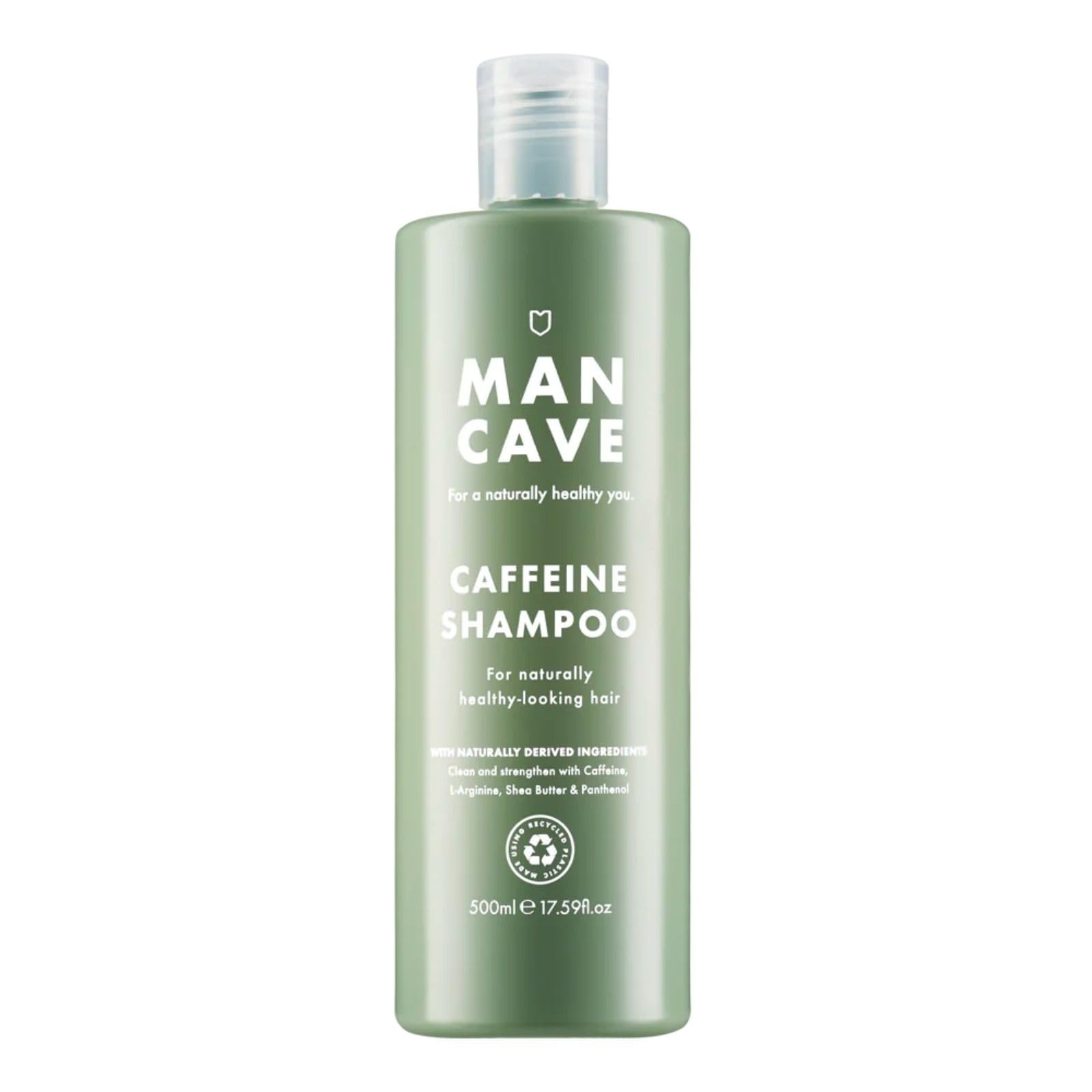 ManCave Caffeine Shampoo for Men, Support and Encourage Healthy Hair Growth with Caffeine, Panthenol and Vitamin E, Sulphate Free, Natural, Vegan, Cruelty Free, 500 ml