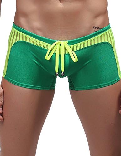 AmyTom Men's Sexy Tie Rope Swim Boxer Briefs Asia XL = US L Green