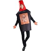 DSplay Adult Red Wine Bottle Costume Cosplay Couples Halloween Costumes