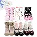 KF Baby Non-Skid Baby Girl Socks, 6 pairs, Infants to Toddlers