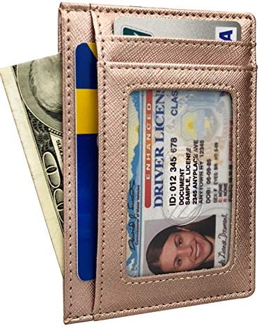 Slim Minimalist Wallet for Men Genuine Leather RFID Blocking Front Pocket MuMaster Credit Card Case LC1001