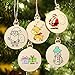 40 Pcs Unfinished Wood Ornaments Wood Slice DIY Christmas Ornaments Hanging Decoration 2.75