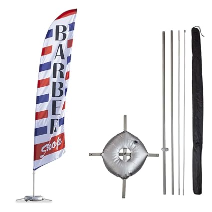 Base Set Barber Windless Banner Barber Shop Flag Including A