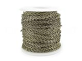 CleverDelights Rolo Chain Roll - 100 Feet - Antique Bronze Color - 3x4mm Link - Bulk Oval Chain Spool