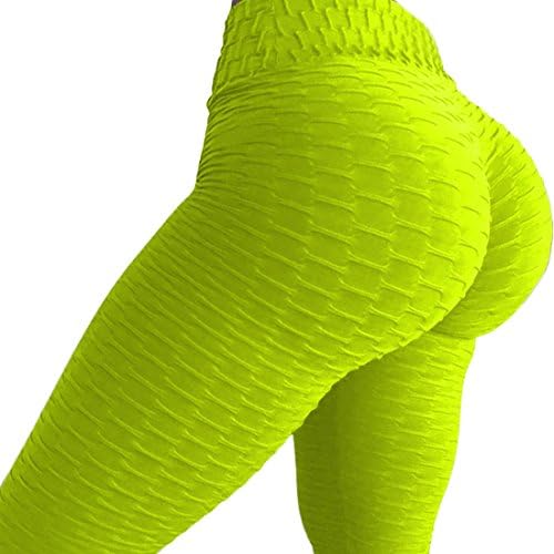 Meet Nice Womens Sport Yoga Pants Stretchy Skinny High Waisted Ruched Butt Lifting Long Workout Leggings (M, Green)