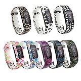 Tkasing 7 PCS Silicone Wristbands Replacement Bands With Clasps Vivofit 2/Garmin Vivofit 2 Wrist Bands (No Tracker) (7 colors A)
