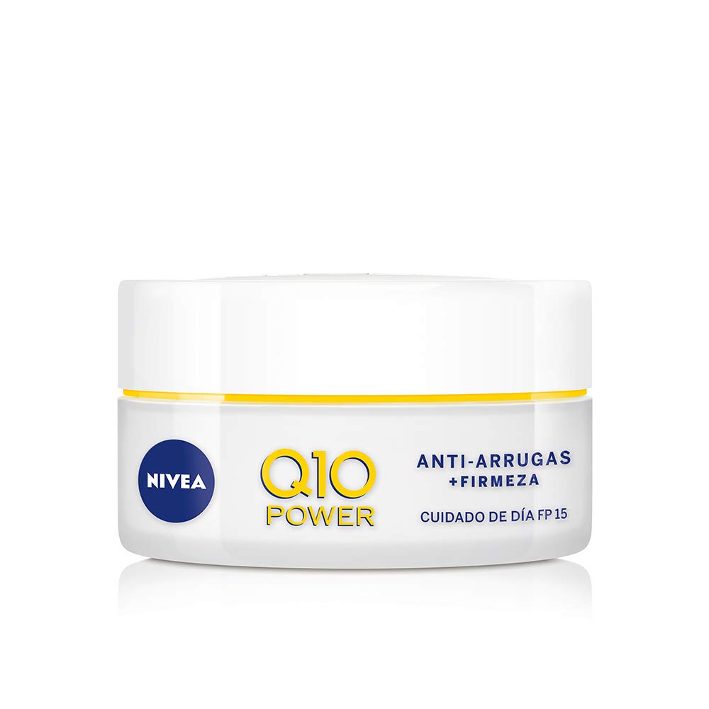NIVEA Q10 Power Antiarrugas Cuidado de Día FP15 (1 x 50 ml), crema antiarrugas facial, crema hidratante con protector solar 15, crema de día antiedad 