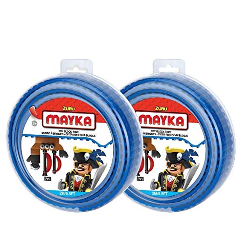 Mayka Toy Block Tape - 4 Stud - Dark Green - 6 Feet - 2 Pack (Compatible with Lego)