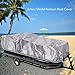 Pyle Universal Boat Adjustable Storage Cover - 25'-28'L to 96” Pontoon Boats Protection Custom Heavy Duty Waterproof Polyester Fabric, Snap Strap, Elastic Cord, Bag