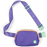 Rubina Anywhere Belt Bag | Crossbody & Chest Bag for Women & Men | Unisex Hip Waist Pack for Hiking, Workout, Running, Traveling, Festivals | Adjustable Strap | Big Swell (Purple/Teal)