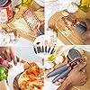 7 Pc Kitchen Tools and Gadgets Copper Coated Stainless Steel, Peeler, Stainless Steel Can Opener, Ice Cream Spoon, Pizza Cutter, Melon Paner, with Soft Touch Grey Handles