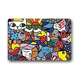LOVLIFE Romero britto Non-woven Rubber Outdoor/Indoor Doormat Design Custom Doormat (23.6