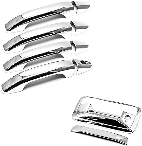 Sizver Chrome Door Handle+Tail Gate Cover For 2015-2018 GMC Sierra 2500HD/3500HD