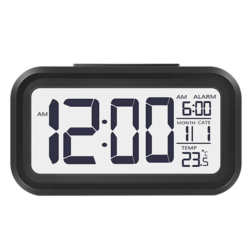 Emvpy Digital Alarm Clock,5.6" LED Display Clocks Snooze Activated Night Light with Date Calendar Temperature for Bedroom Home Office Kitchen