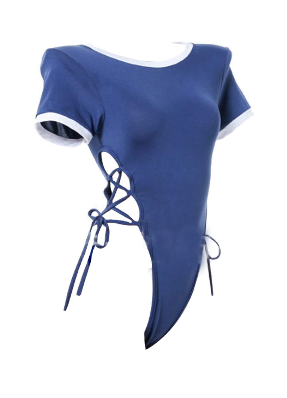 SINMIUANIME Female Cute Japanese Schoolgirl swarms Lolita Anime Role-Playing Lingerie Side-tie with Jumpsuit Doll Dress., Blue, One Size