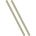 2 Pieces 9mm Brass Round Rods, Sutemribor Brass Solid Round Rod Lathe Bar Stock, 9mm in Diameter, 305mm in Length