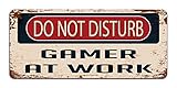 Print Crafted Do Not Disturb: Gamer at Work - Vintage Metal Sign | Funny Bedroom, Office, Man Cave Door Decor