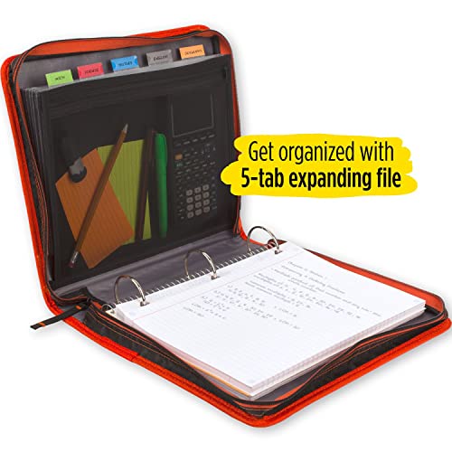 Five Star Zipper Binder, 2 Inch 3Ring Binder for School, Expansion