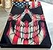 GRAPHIX Express - American Flag Cornhole Board Wrap - C22 American Flag Skull - Laminated Weatherproof Vinyl Decal - Easy Bubble-Free Application - Stickers Dimensions: 2' x 4' - Set of 2