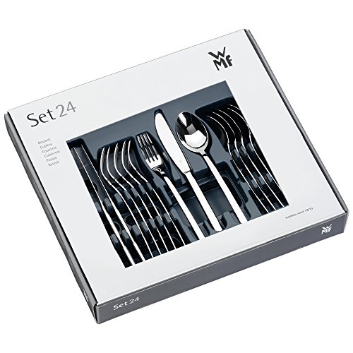 WMF Miami Cutlery set Cromargan 18/10 stainless steel brushed (24-Piece Cutlery Set for 6 people)