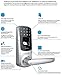 3 Pack - Ultraloq UL3 Bluetooth Enabled Biometric Fingerprint and Touchscreen Smart Lever Locks. Satin Nickel “Smart Phone not included”